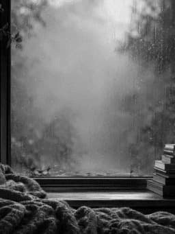 Grayscale Kindle preview of Cozy rain window
