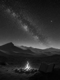 Grayscale Kindle preview of Desert night campfire
