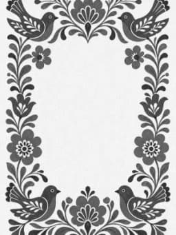 Grayscale Kindle preview of Folk art birds