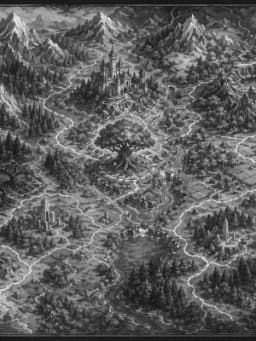 Grayscale Kindle preview of Forest adventure map