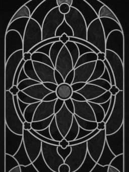 Grayscale Kindle preview of Gothic rose window