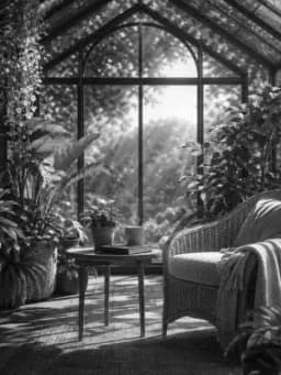 Grayscale Kindle preview of Greenhouse reading nook