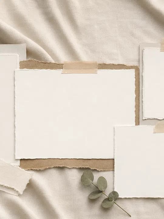 Linen photo collage frame Kindle screensaver idea in a giftable aesthetic, cropped for a portrait e-ink lock screen.