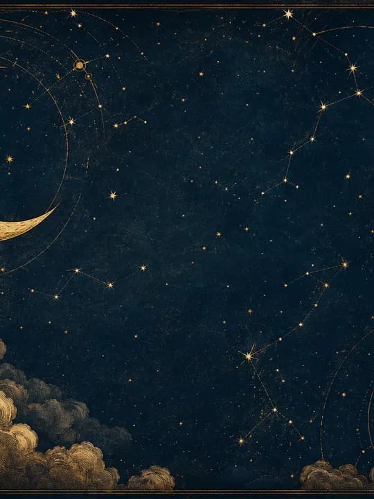 Vintage celestial map Kindle screensaver idea in a celestial aesthetic, cropped for a portrait e-ink lock screen.