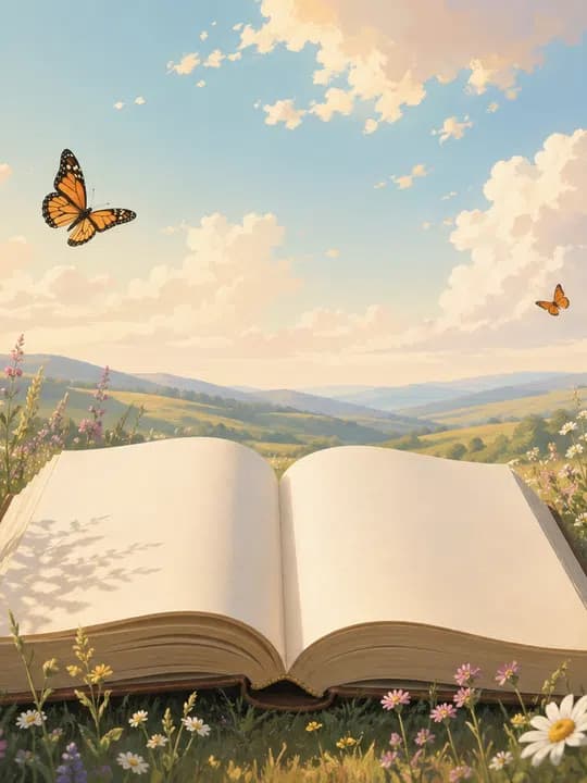 Wildflower field book Kindle screensaver idea in a nature aesthetic, cropped for a portrait e-ink lock screen.