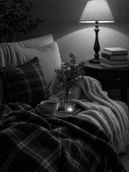 Grayscale Kindle preview of Amber plaid reading nest