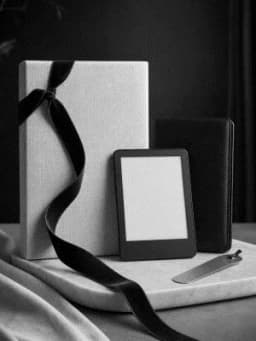 Grayscale Kindle preview of Linen Brass Gift Still Life