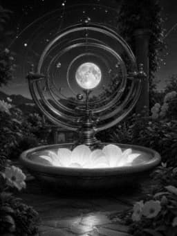 Grayscale Kindle preview of Moonlit copper orrery garden