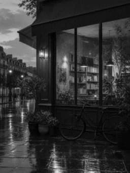 Grayscale Kindle preview of Rainwashed Teal Cafe Window